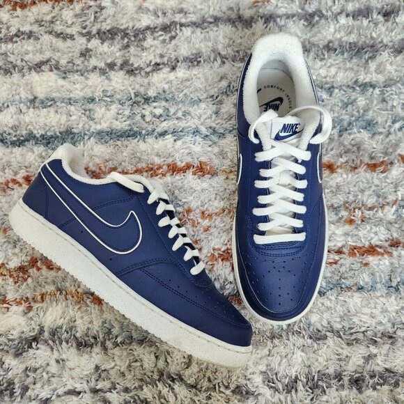 Nike Men's Court Vision Low - Midnight Navy Size 10 - Picture 1 of 8